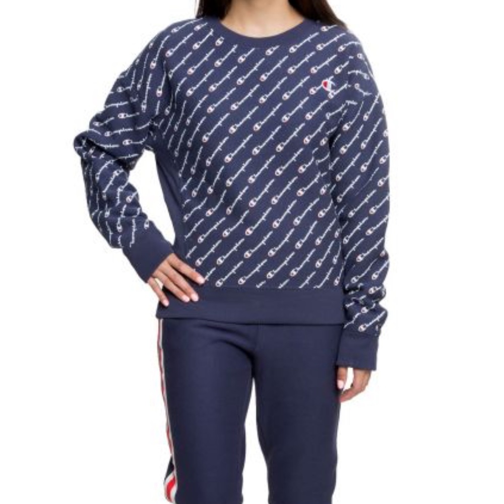 Champion Reverse Weave Diagonal Logo Script Crew … - image 7